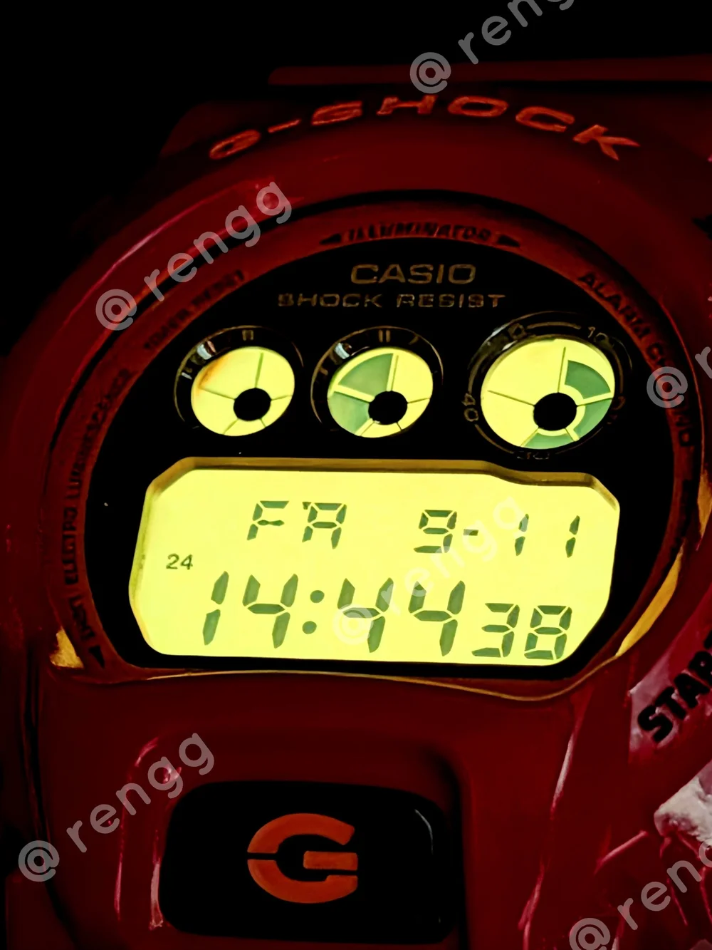 Rare Casio G-Shock 200M Red Digital Sport Watch Like New